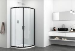 Sanotechnik ELITE BLACK íves sarokkabin két tolóajtóval-BEMUTATÓ TERMÉK (R90B-BEMUTATÓTERMÉK)