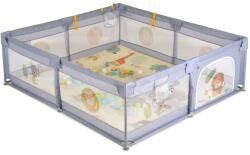 Moni Gamezone összecsukható járóka szőnyeggel, 60 labdával 150x200cm szürke