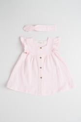 Mayoral Csíkos ruha és fejpánt szett, Pasztellrózsaszín, 70 CM (1866-036-4-6M)