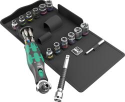 Wera Set clichet compact WERA 8009 Zyklop Pocket Set 4 cu biti, chei tubulare si suport Rapidaptor pentru service mobil 27 piese (WR05004285001) Surubelnita