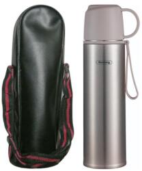 Rosberg Termosz tokkal Rosberg R52010FB, 0.5 l, Duplafalú vákuumszigetelés, Pohárként funkcionáló kupak, Szürke/rozsdamentes acél (R52010FB-gray)