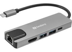 Sandberg usb-c 5in1 travel dock saver 336-99 (336-99) - pepita