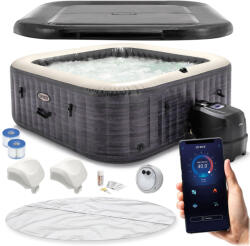 Intex Felfújható négyzet alakú pezsgőfürdő hidromasszázzsal 6 személyes 196x71 cm prémium tartozékok intex 28452 (3VAN0266)