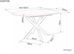 Gaston Artisan Kerek Bővíthető MDF Tölgy Étkezőasztal Fekete Pókláb