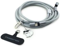 Cg mobile Karl Lagerfeld Cbdy Choupette Charm Adatkábel Type-C - Type-C, Nyakpánt, Világosszürke