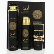LATTAFA Asad férfi parfüm szett (eau de parfum) Edp 100ml+200ml Dezodor+300ml Enteriőr illatósító