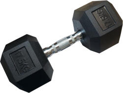  Egykezes hatszögletű HEX súlyzó 17, 5 kg gumírozva