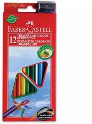 Faber-Castell Faber-Castell: Set ECO de creioane colorate triunghiulare - 12 bucăți, cu ascuțitoare cadou (120512EU)