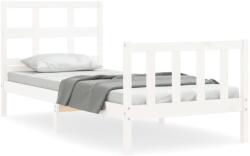 vidaXL fehér tömör fa ágykeret fejtámlával Small Single (3192972) (3192972)