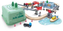 Hape Set trenuleț în cutie - Port (OLP1088E8769AE) Trenulet