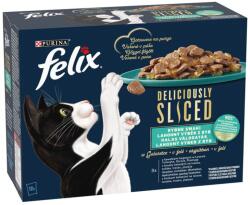 FELIX Deliciously sliced Multipack lazac/tonhal/tőkehal/lepényhal zselében 12x80g