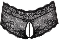 Cottelli Collection Curves Crotchless Floral Lace Panties with Stimulating Pearls 2311020 Black XXL