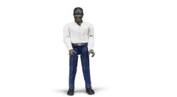 BRUDER Figura bărbat, piele închisă la culoare, pantaloni de culoare închisă (60004) Figurina