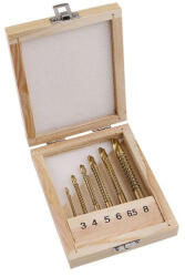  Set de burghie de frezare 6 piese (3, 0-4, 0-5, 0-6, 0-6, 5-8, 0 mm) HSS TiT (20450F) Burghiu