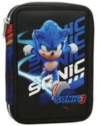 GIM Ученически несесер с пособия Gim - Sonic 3, The Hedgehog, с 2 ципа (334-86100)