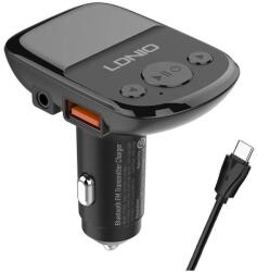 LDNIO FM transzmitter AUX bemenettel és USB-C kábellel