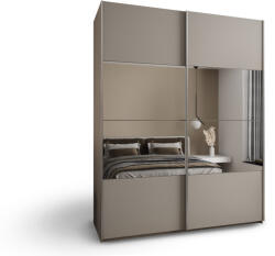 Luxeon 4 ruhásszekrény tükörrel 200x246x61 - kasmír/ezüst (10000017202)