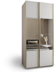 Luxeon 4 ruhásszekrény tükörrel 120x246x61 - fehér/arany (10000017189)