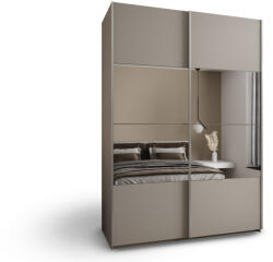 Luxeon 4 ruhásszekrény tükörrel 180x246x61 - kasmír/ezüst (10000017201)