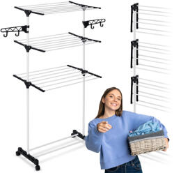 Massido Összecsukható függőleges ruhaszárító állvány , fehér, 15m Delia (688600) Ruhaszárító