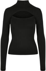 Urban Classics Női kivágott teknőcnyakú hosszú ujjú felső 5XL fekete