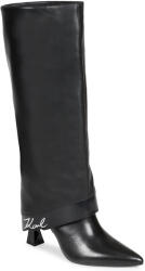 Karl Lagerfeld Cizme cu toc DEBUTANTE Fold Down Hi Leg Boot Karl Lagerfeld Negru 39