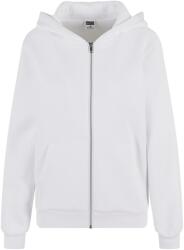 Urban Classics Női bolyhos teljes cipzáras kapucnis pulóver L fehér