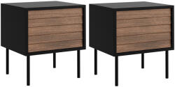 Éjjeliszekrény szett Flosoru 106 (Dió + Fekete)