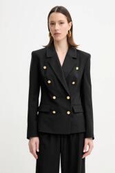 Marciano by Guess blézer gyapjú keverékből IRINA fekete, sima, kétsoros gombolású, 5GGN05 7294A - fekete 36