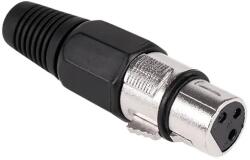  WTY0055-A Forrasztható XLR aljzat kábelre, 3 pólusú, fém, fekete