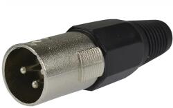  WTY0054-A Forrasztható XLR dugó kábelre, 3 pólusú, fém, fekete