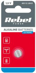 Rebel BAT0192 Alkáli gombelem AG12/LR43, Rebel Extreme, 1db/bliszter (BAT0192)