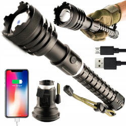  LED vízálló zseblámpa, 5 világítási mód, Zoom funkció