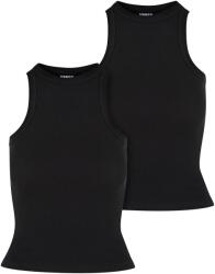 Urban Classics Női bordázott Racerback Top (2 darabos csomag) XS barna|fekete|zöld