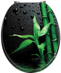 FROGEE MDF WC ülőke - Rozsdamentes zsanérokkal - BAMBOO BLACK (GH-TS-MDF-C07)