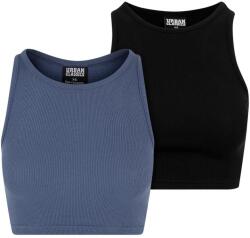 Urban Classics Női bordázott Crop Top (2 darabos csomag) XL barna|kék|zöld