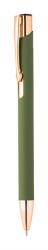  Golyóstoll újrahasznosított alumínium gumírozott felülettel, rózsaarany klipsz, zöld