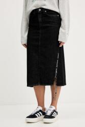Karl Lagerfeld Jeans farmer szoknya fekete, midi, egyenes, A4W12002 - fekete S
