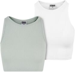 Urban Classics Női bordázott Crop Top (2 darabos csomag) 4XL barna|zöld
