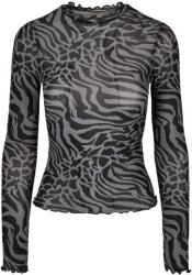 Urban Classics Női AllOver Print Mesh Turtle Neck hosszú ujjú felső XS fekete|kék