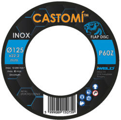 iweld CASTOMÍ INOX lamellás csiszolótárcsa F29 kúpos 125x22, 2 P60Z (2FDIF2922125P60Z)