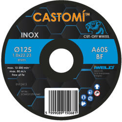 IWELD CASTOMÍ INOX vágókorong 125x1, 0x22, 2 A60S-BF (2CWI2212510A60)