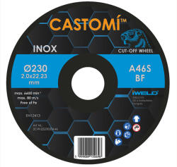 IWELD CASTOMÍ INOX vágókorong 230x2, 0x22, 2 A46S-BF (2CWI2223020A46)