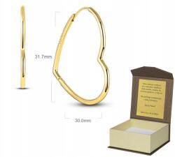 Global Silver Arany fülbevaló ezüst aranyozott szív fülbevaló Love K259 (5904555546226)
