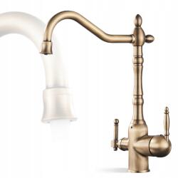 Háromutas konyhai csaptelep Celestia szűrőhöz sárgaréz Retro csaptelep Plus (Wylewka złota Perlator Wytrzymała 3w1 osmoza)