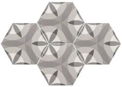  HEXATILE MATE NATURE black & white mintás hexagon burkolat