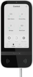 Ajax KEYPAD-TOUCHSCREEN-FIBRA-WHITE Keypad TouchScreen Fibra 5 érintőképernyős kezelő, vezetékes, kártyaolvasóval, fehér