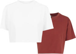 Urban Classics Női rövid oversized póló (2 darabos csomag) XS barna|bézs