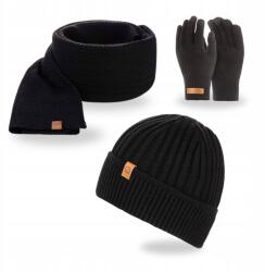 Brødrene Férfi Sapka Hosszú Sál Fekete Kesztyű Meleg Tapintás Brodrene Klasszikus (Zestaw na Jesień i Zimę Ciepły Modny)