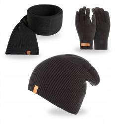 Brødrene Férfi sapka Fekete Brodrene Sál Hosszú Kesztyű Okostelefon Tabletekhez (Klasyczna Czapka Długa Szal Klasyczny 3w1)